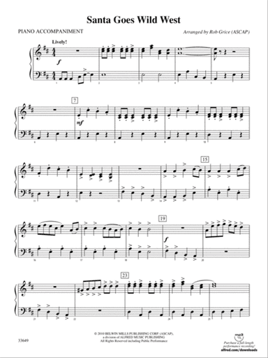 Santa Goes Wild West: Piano Accompaniment