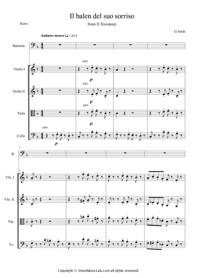 Il Balen Del Suo Sorriso (from Il Trovatore) Hard Version