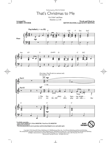 That's Christmas To Me (arr. Audrey Snyder)
