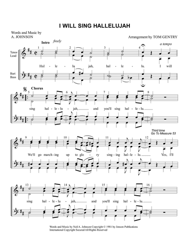 I Will Sing Hallelujah