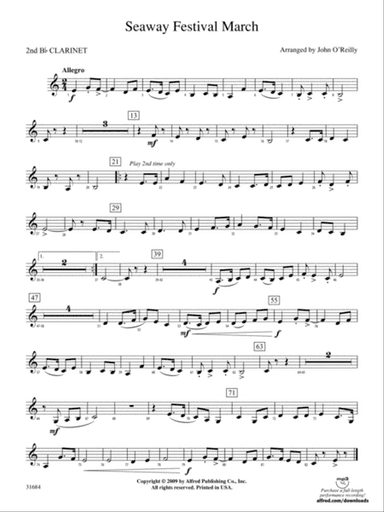 Seaway Festival March: 2nd B-flat Clarinet