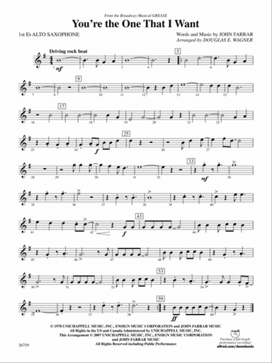 You're the One That I Want: E-flat Alto Saxophone