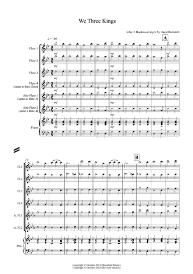 We Three Kings for Flute Quartet