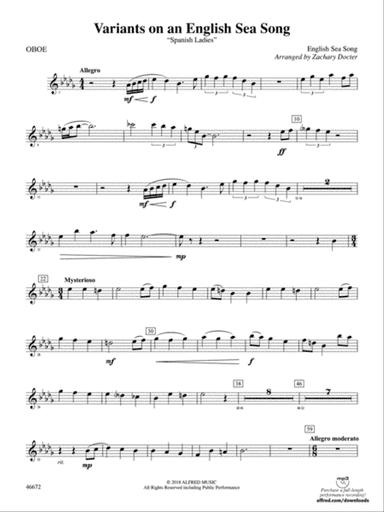 Variants on an English Sea Song: Oboe