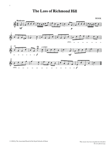 The Lass of Richmond Hill from Graded Music for Tuned Percussion, Book I