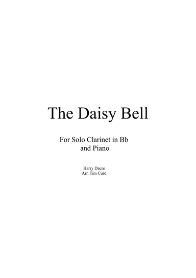 The Daisy Bell for Solo Clarinet in Bb and Piano