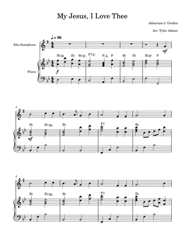My Jesus, I Love Thee (Alto Sax Solo and Piano)