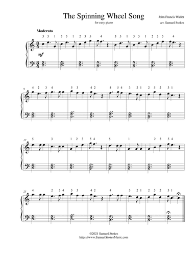 The Spinning Wheel Song - for easy piano