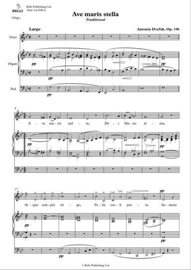 Ave maris stella, Op. 19B No. 2 (Original key. G minor)