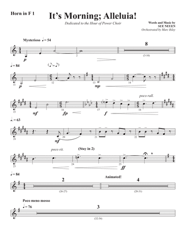 It's Morning; Alleluia! - Horn 1 in F