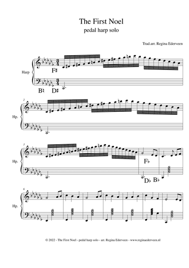 The First Noel - pedal harp solo