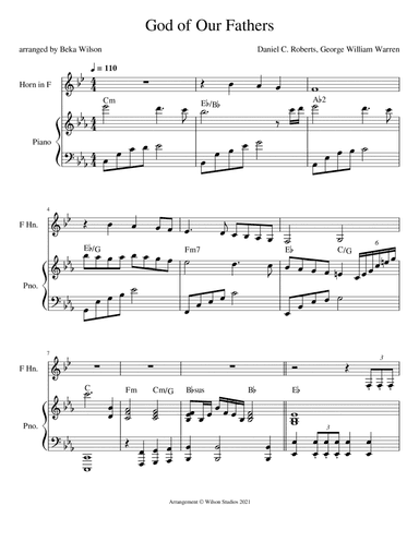 God of Our Fathers--horn solo