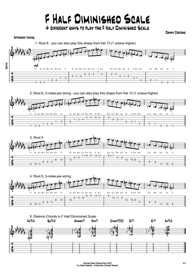 F Half Diminished Scale (4 Ways to Play)
