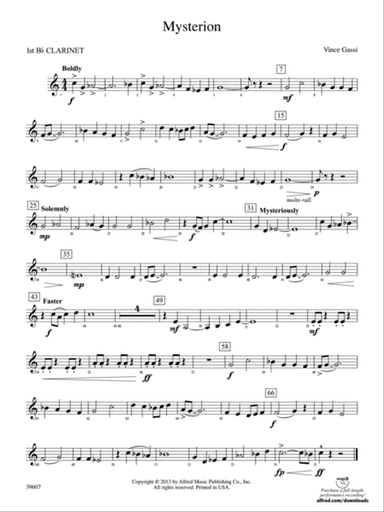 Mysterion: 1st B-flat Clarinet