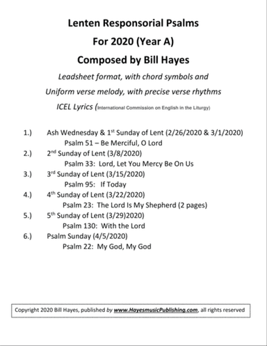 2020 Lenten Responorial Psalms (Year A)
