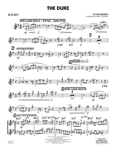 The Duke (arr. Mike Tomaro) - Alto Sax 1