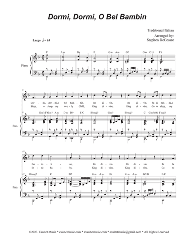 Dormi, Dormi, O Bel Bambin (Vocal solo - High Key)