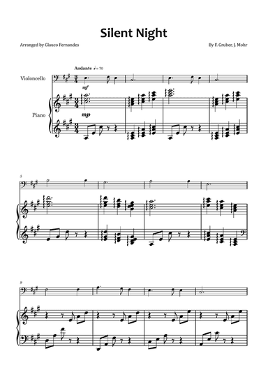 Silent Night - Cello and piano
