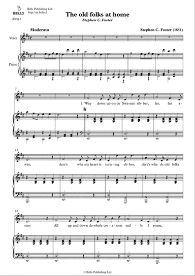 The old folks at home (1) (Original key. D Major)