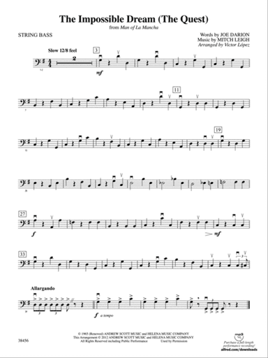 The Impossible Dream (from Man of La Mancha): String Bass