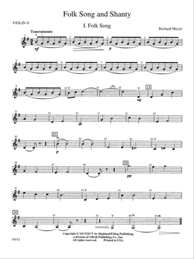 Folk Song and Shanty: 2nd Violin