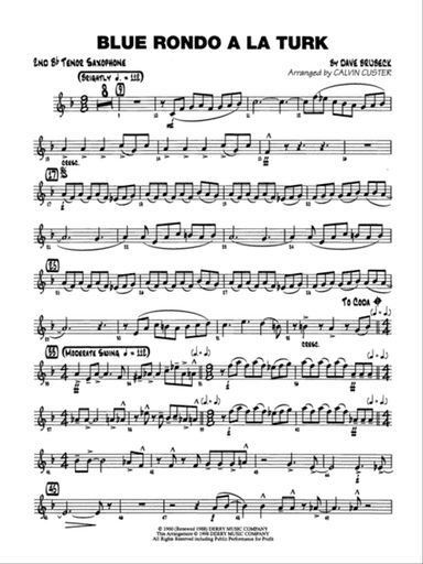 Blue Rondo ala Turk: 2nd B-flat Tenor Saxophone