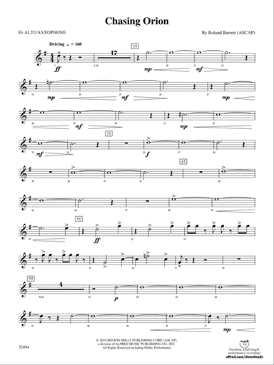 Chasing Orion: E-flat Alto Saxophone