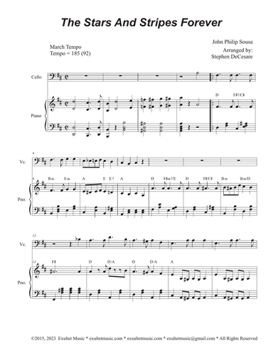 The Stars and Stripes Forever (Cello solo and Piano)