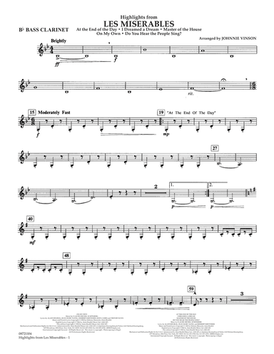 Highlights from Les Misérables (arr. Johnnie Vinson) - Bb Bass Clarinet