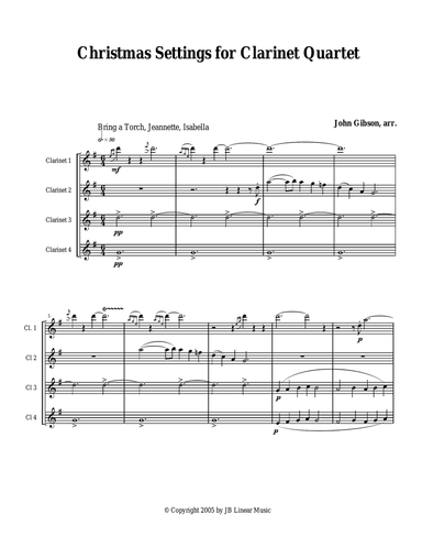 Christmas Settings for Clarinet Quartet