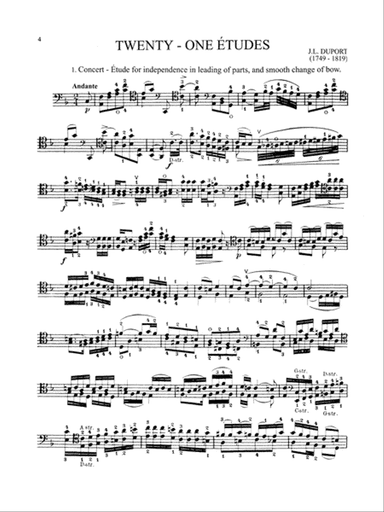 Duport: Twenty-one Etudes