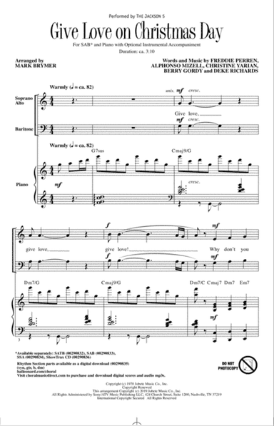 Give Love On Christmas Day (arr. Mark Brymer)