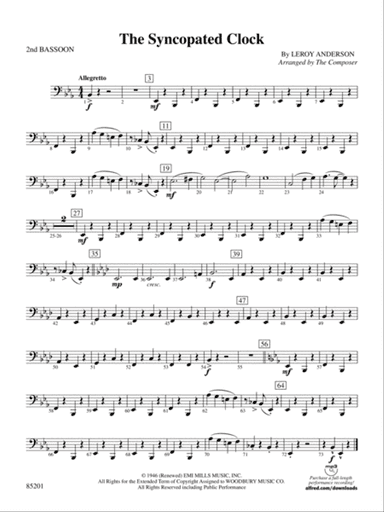The Syncopated Clock: 2nd Bassoon