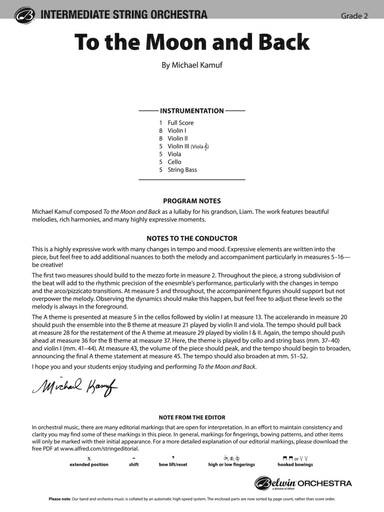 To the Moon and Back: Score