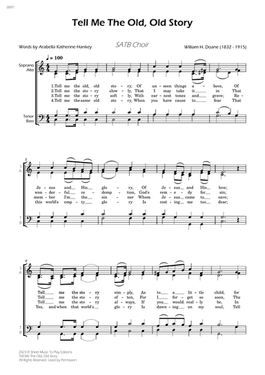 Tell Me The Old, Old Story - SATB Choir