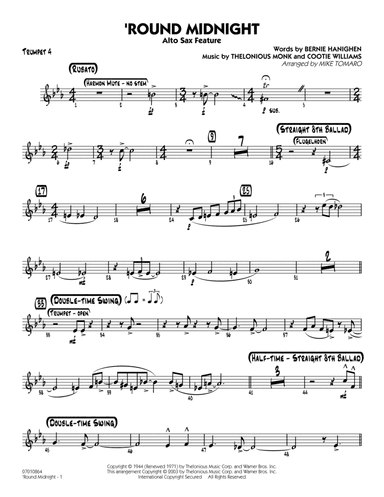 'Round Midnight (arr. Mike Tomaro) - Trumpet 4