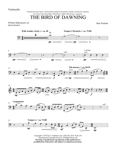 Bird Of Dawning - Cello