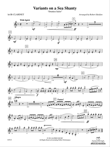 Variants on a Sea Shanty: 1st B-flat Clarinet