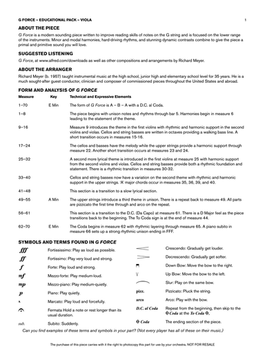 G Force: Viola Educational Pack