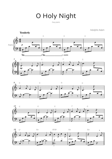 O Holy Night (easy piano)