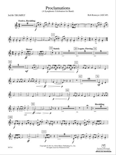 Proclamations: 3rd B-flat Trumpet