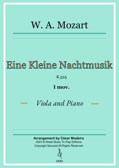 Eine Kleine Nachtmusik (1 mov.) - Viola and Piano (Full Score and Parts)