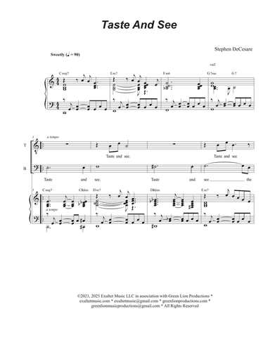 Taste And See (Psalm 34) (2-part choir - (TB)