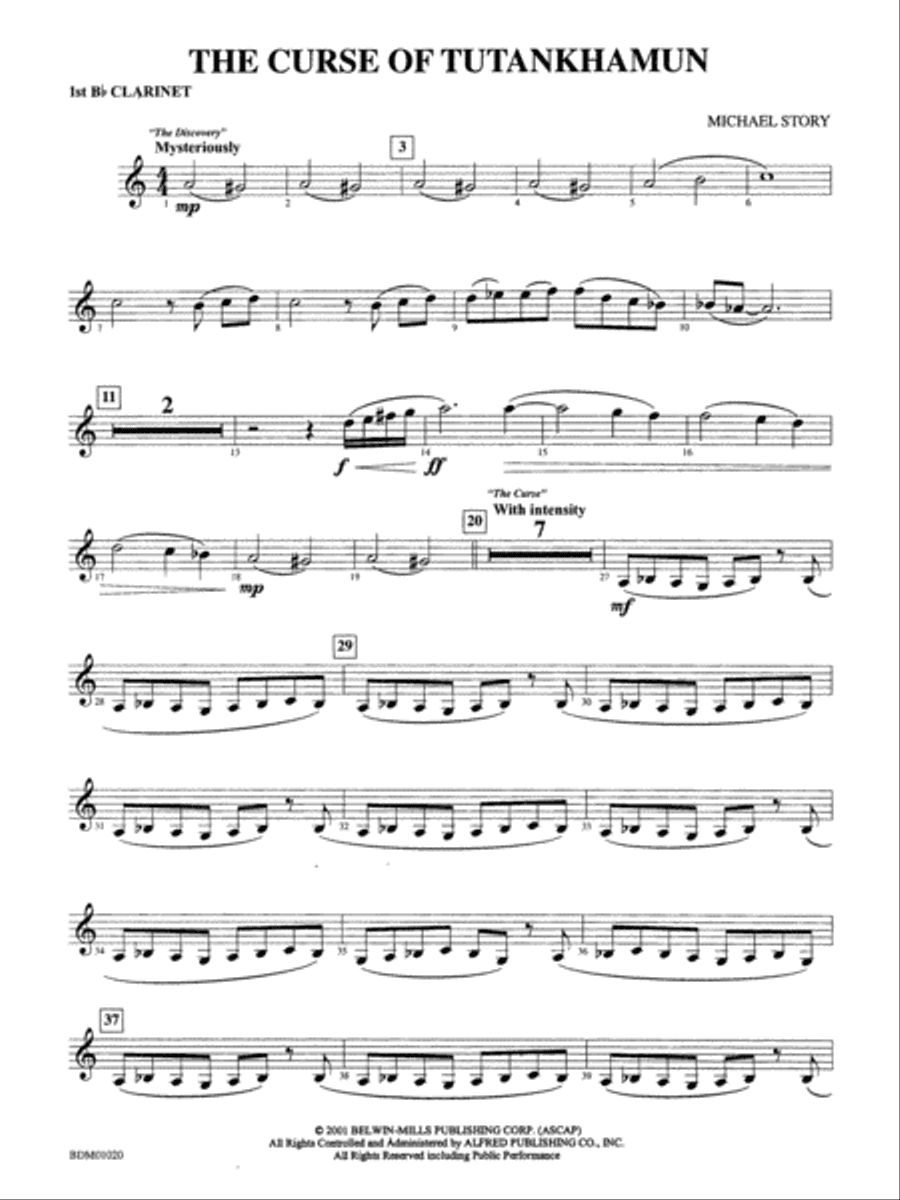 The Curse of Tutankhamun: 1st B-flat Clarinet