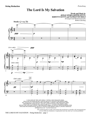 The Lord Is My Salvation - Keyboard String Reduction