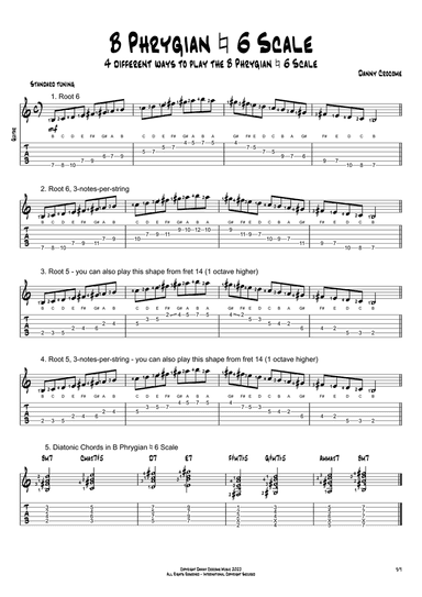 B Phrygian Natural 6 Scale (4 Ways to Play)