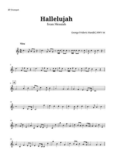 Hallelujah by Handel for Trumpet