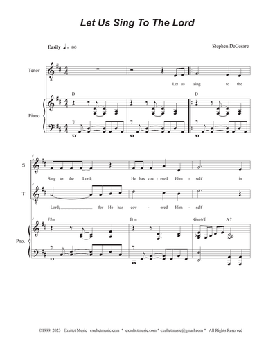 Let Us Sing To The Lord (2-part choir - (Soprano and Tenor)