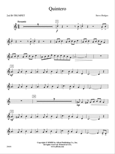 Quintero: 2nd B-flat Trumpet