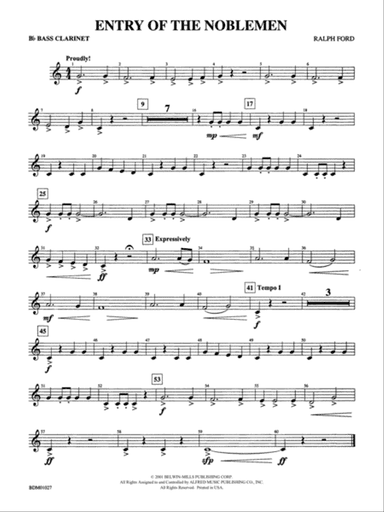 Entry of the Noblemen: B-flat Bass Clarinet